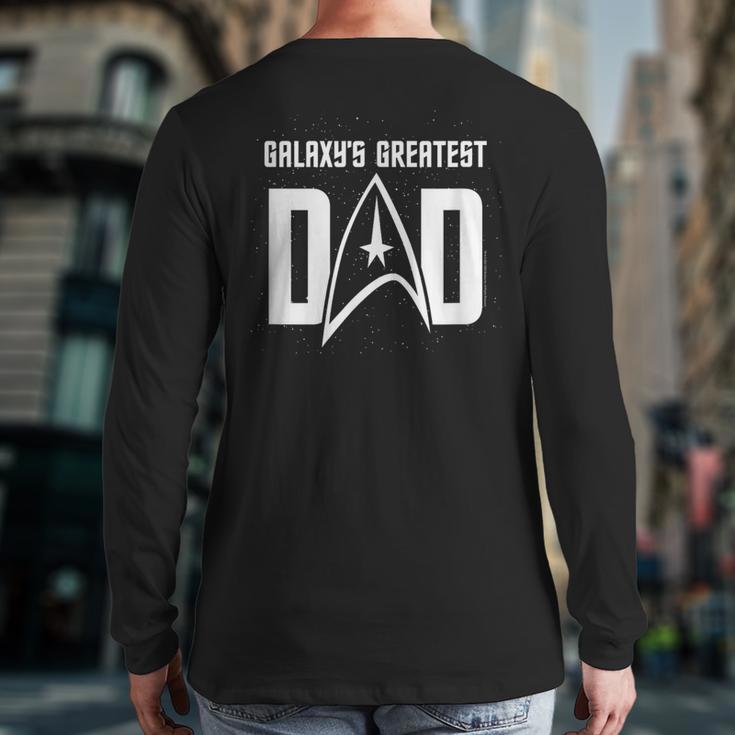 Star Trek Father's Day Galaxy's Greatest Dad Badge Long Sleeve T-Shirt Back Print