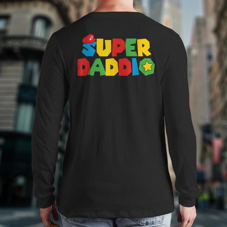 Super Gamer Dad Unleashed Celebrating Fatherly Powers Long Sleeve T-Shirt Back Print