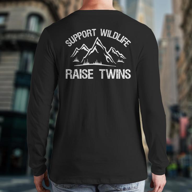 Support Wildlife Raise Twins Twin Mom Dad T-Shirt Long Sleeve T-Shirt Back Print Support Wildlife Raise Twins Twin Mom Dad T-Shirt Long Sleeve T-Shirt Back Print