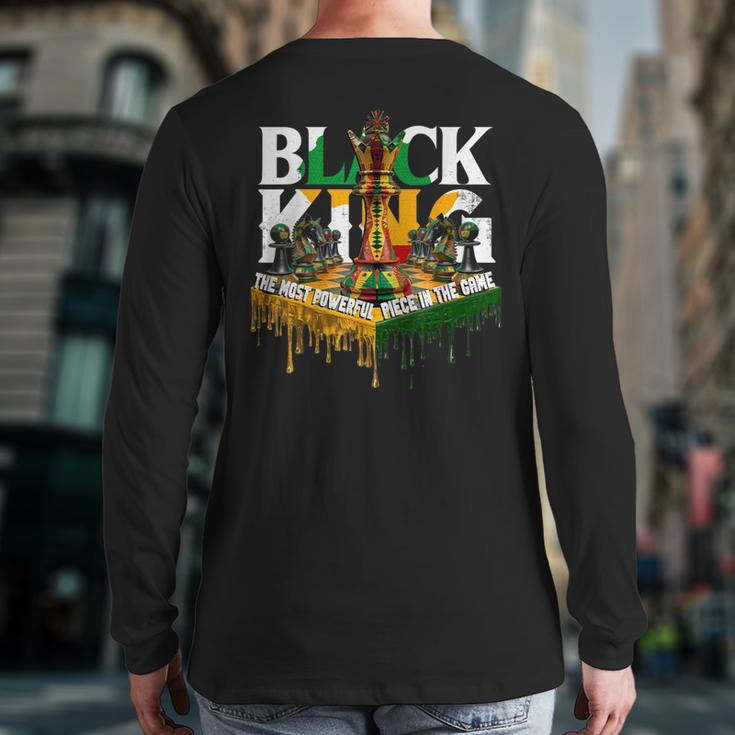 History I Am Black Man King Dad Melanin Men Women Long Sleeve T-Shirt Back Print