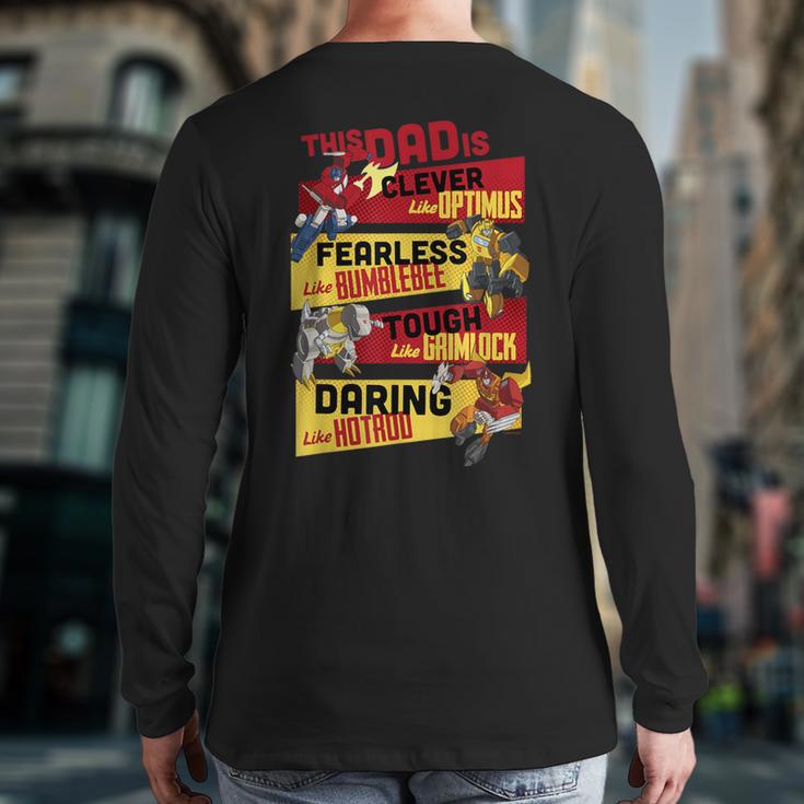 Transformers Father's Day Vintage Autobots Line Up Dad Is Long Sleeve T-Shirt Back Print