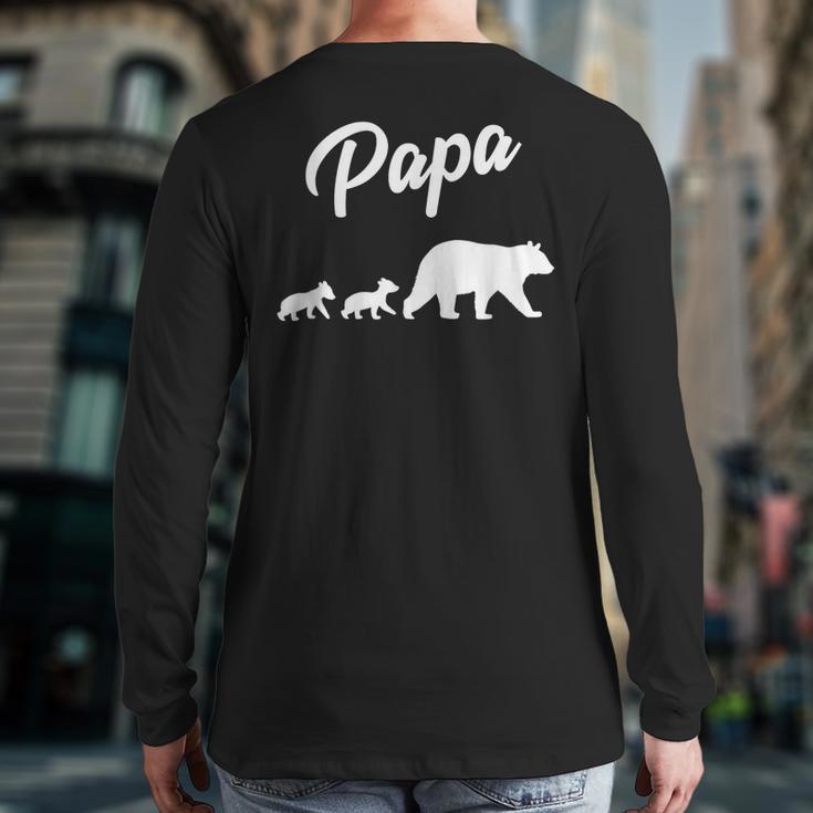 Twin Dad Papa Bear Two Cubs 2 Kids Long Sleeve T-Shirt Back Print Twin Dad Papa Bear Two Cubs 2 Kids Long Sleeve T-Shirt Back Print