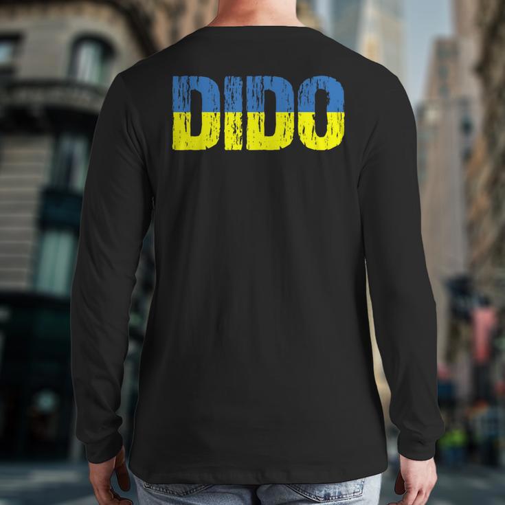 Ukrainian Dido Grandfather Dad Ukraine Flag Distressed Long Sleeve T-Shirt Back Print