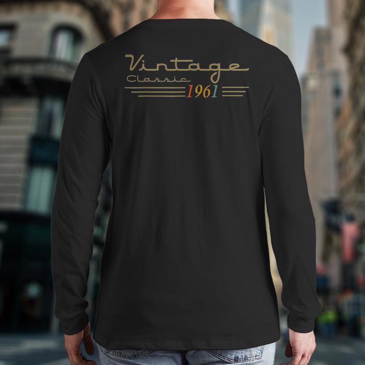 Vintage 1961 Retro 65th Birthday Classic 65 Year Old Men Dad Long Sleeve T-Shirt Back Print