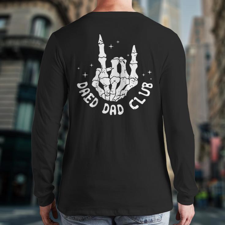 Vintage Dead Dad Club Matching 2 Sides Fathers Day Long Sleeve T-Shirt Back Print