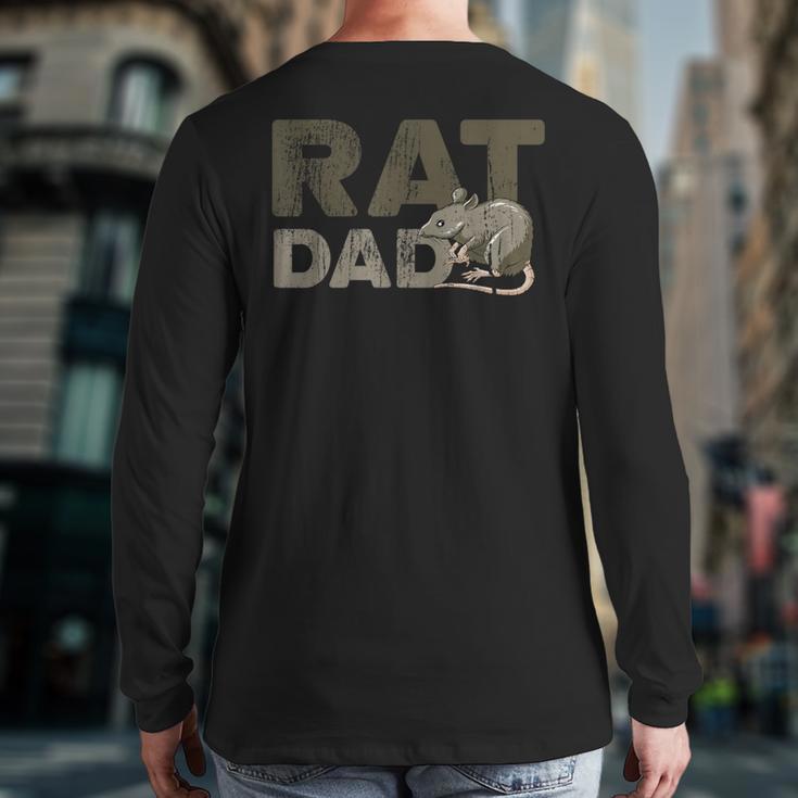 Vintage Distressed Rat Dad Long Sleeve T-Shirt Back Print