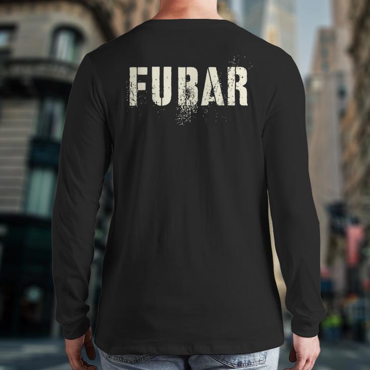 Vintage FUBAR Soldier Military Officer Vet Dad Soup Sandwich Long Sleeve T-Shirt Back Print