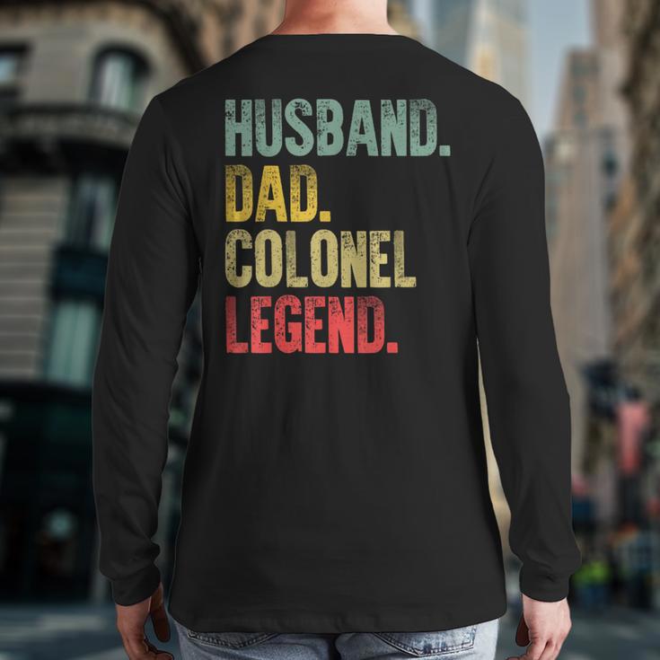 Vintage Husband Dad Colonel Legend Retro T-Shirt Long Sleeve T-Shirt Back Print Vintage Husband Dad Colonel Legend Retro T-Shirt Long Sleeve T-Shirt Back Print