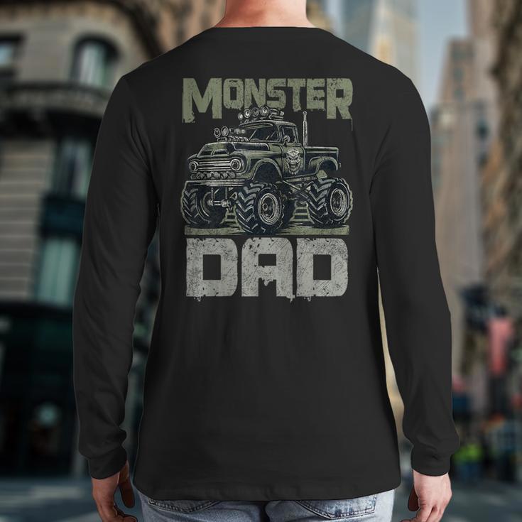 Vintage Monster Truck Lover DAD Family Matching Birthday Long Sleeve T-Shirt Back Print