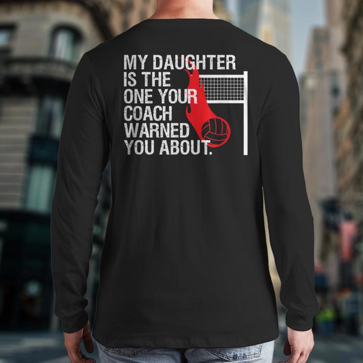 Volleyball Mom Dad Parent Shirt Daughter Player Long Sleeve T-Shirt Back Print