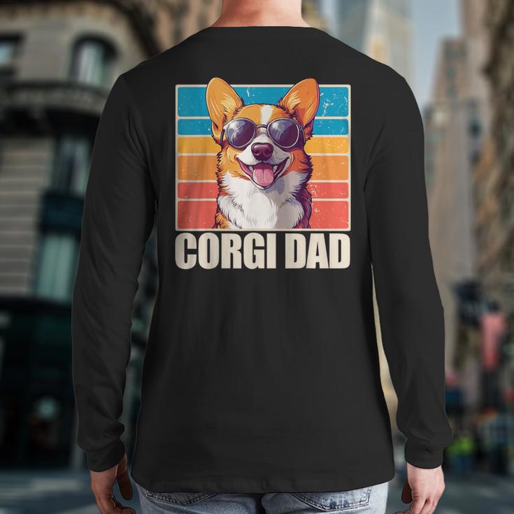 Welsh Corgi Pembroke Dog Corgi Dad -Adults Small Classic Fit Short Sleeve Cotton Polyester Blend Long Sleeve T-Shirt Back Print