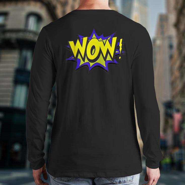 WowShirt WOW Dad Mom Men Women Boys Girls Tee Long Sleeve T-Shirt Back Print