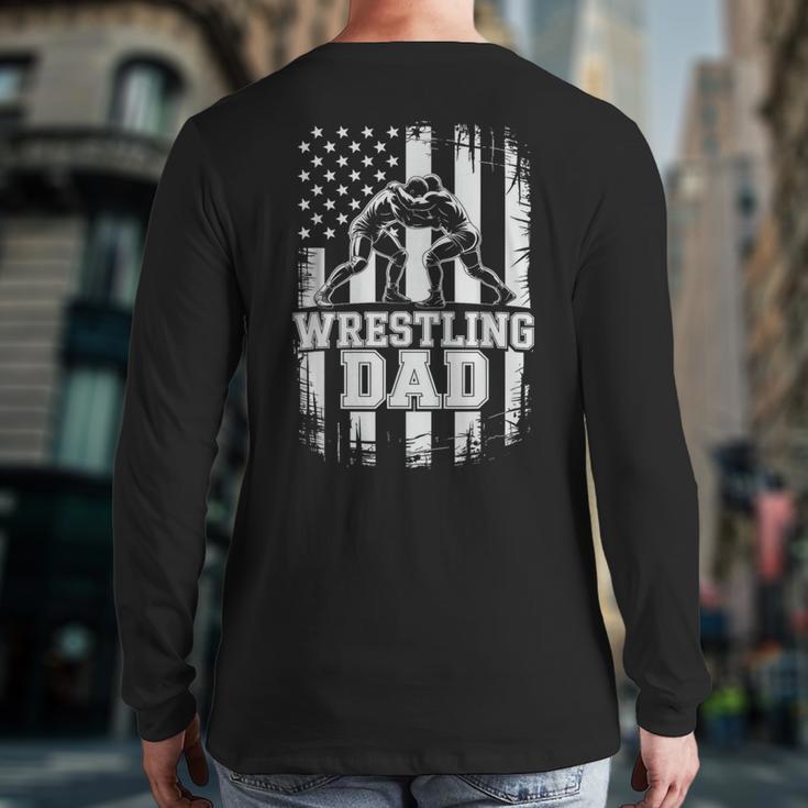 Wrestling Dad US Flag Fathers Day Wrestling Fans Long Sleeve T-Shirt Back Print Wrestling Dad US Flag Fathers Day Wrestling Fans Long Sleeve T-Shirt Back Print