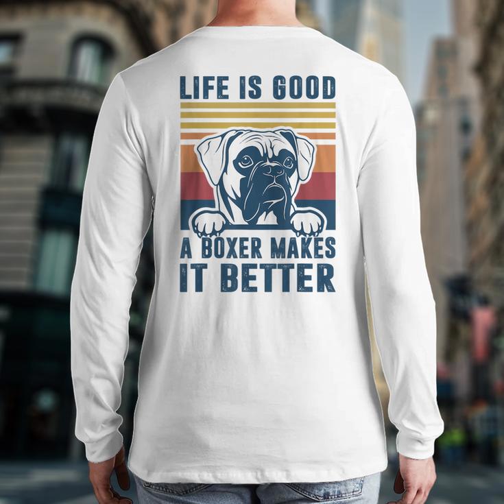 Boxer Dog For Men Women Boxer Dog Dad Mom Small Long Sleeve T-Shirt Back Print