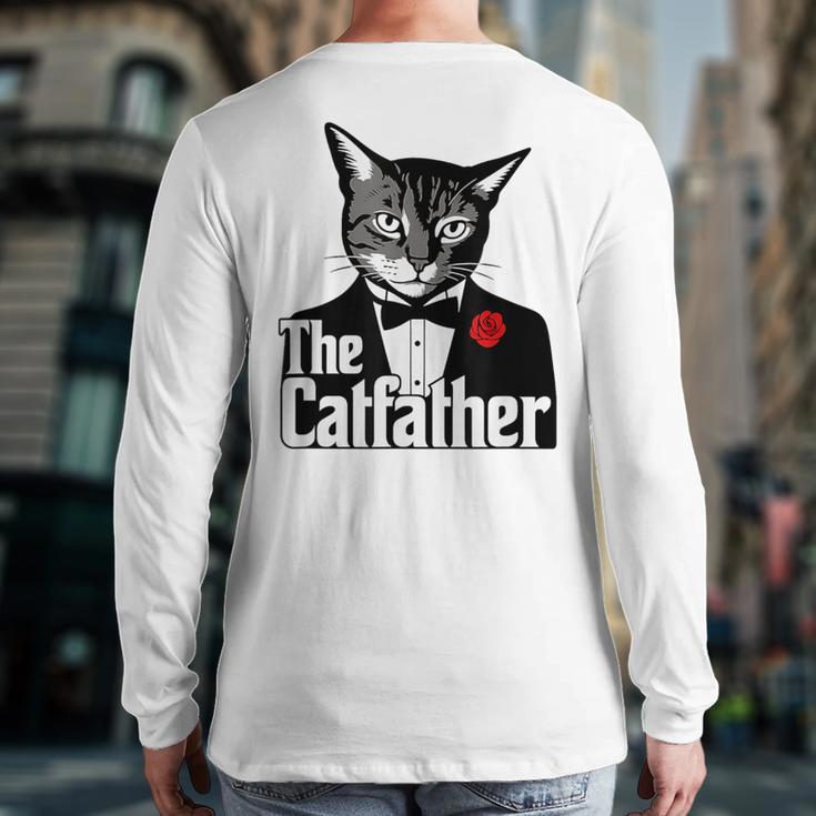 The Cat Father Cool Cat Dad Cat Lovers Long Sleeve T-Shirt Back Print