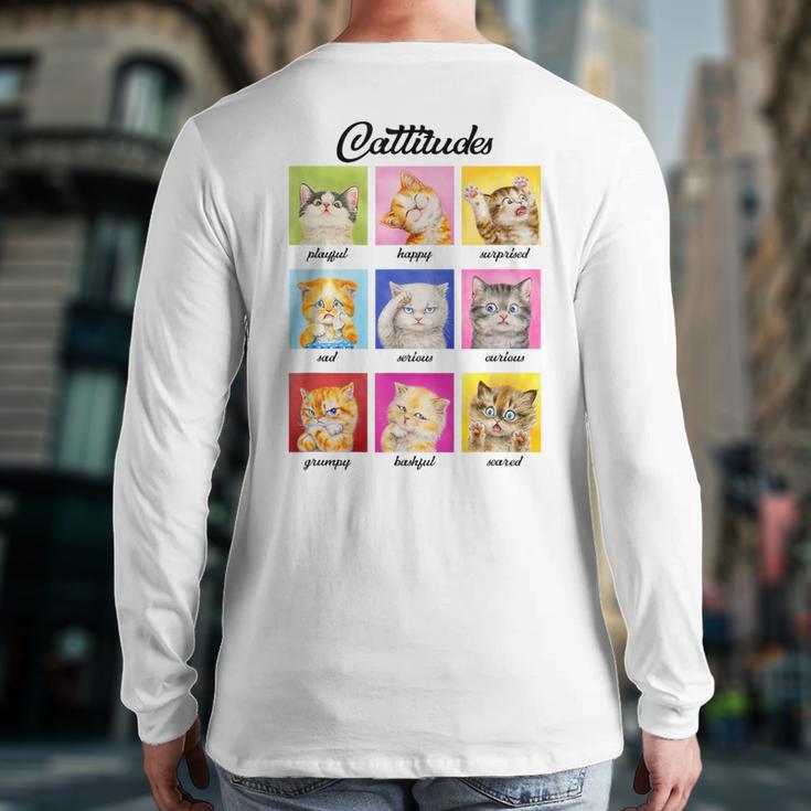 Cat Lover Cat Mom Cat Dad Crazy Cat Lady Cattitudes Long Sleeve T-Shirt Back Print Cat Lover Cat Mom Cat Dad Crazy Cat Lady Cattitudes Long Sleeve T-Shirt Back Print
