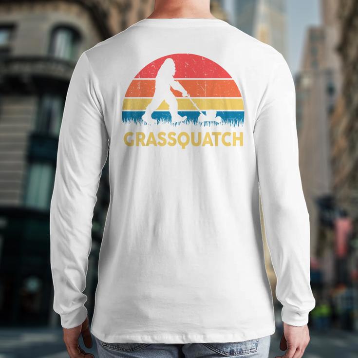 Dad Lawn Mowing Grassquatch Bigfoot Mower Garden Long Sleeve T-Shirt Back Print Dad Lawn Mowing Grassquatch Bigfoot Mower Garden Long Sleeve T-Shirt Back Print