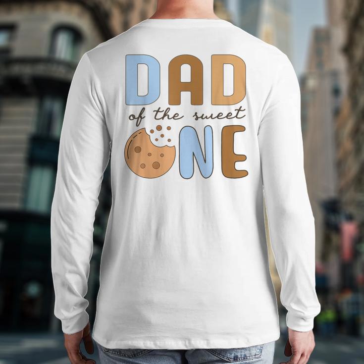 Dad Of The Sweet One Cookies And Milk 1st Birthday Party Long Sleeve T-Shirt Back Print