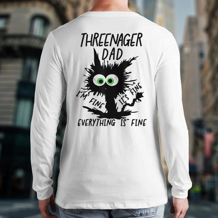 Dad Threenager Dad Daddy Of A Threenager Long Sleeve T-Shirt Back Print Dad Threenager Dad Daddy Of A Threenager Long Sleeve T-Shirt Back Print