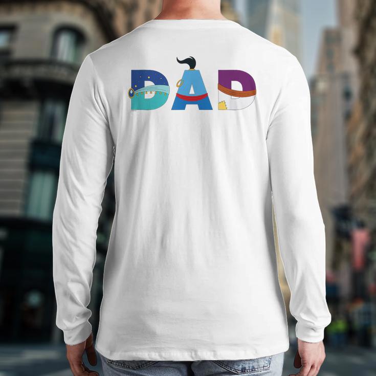 Disney Aladdin Jasmine Genie Father’s Day Birthday Dad Long Sleeve T-Shirt Back Print