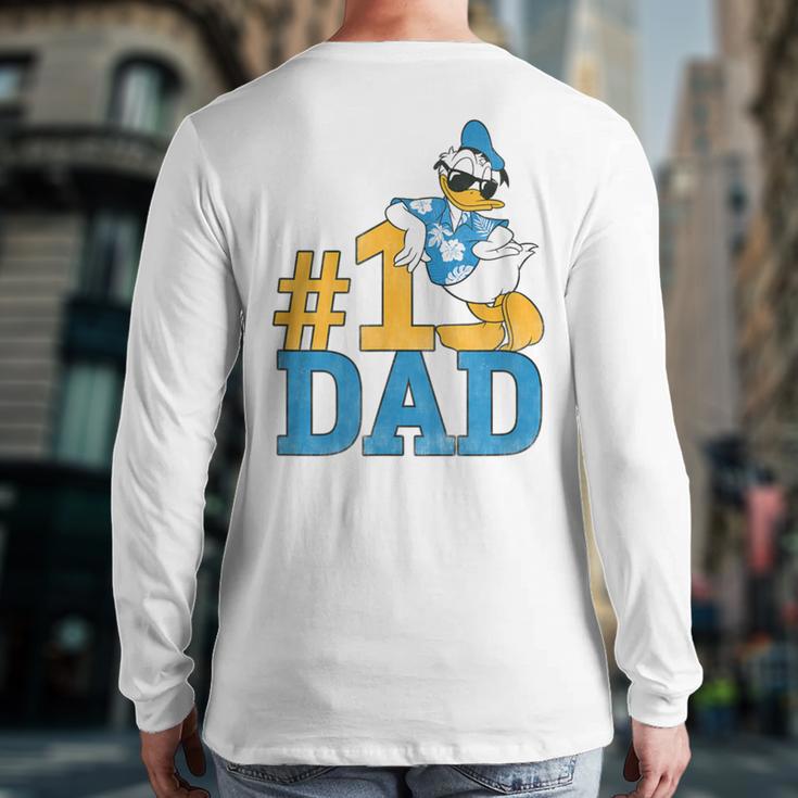 Disney Donald Duck Number One Dad Sunglasses Father's Day Long Sleeve T-Shirt Back Print
