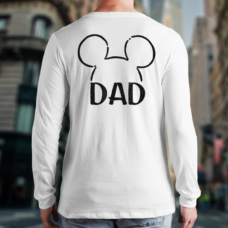 Disney Mickey And Friends Dad Mickey Ears Outline Logo Long Sleeve T-Shirt Back Print Disney Mickey And Friends Dad Mickey Ears Outline Logo Long Sleeve T-Shirt Back Print