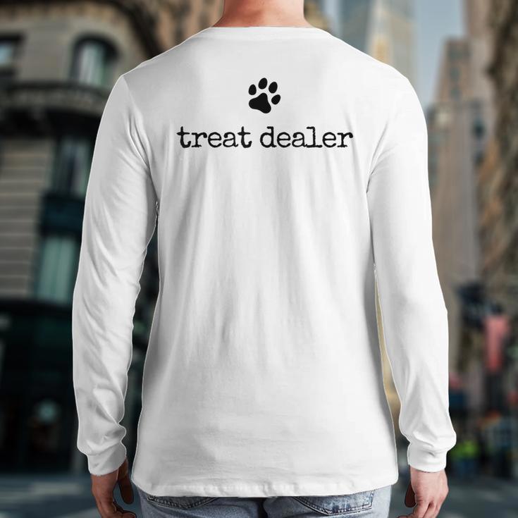 Dog Treat Dealer Vintage Pet Print Dog Dad Mom Long Sleeve T-Shirt Back Print