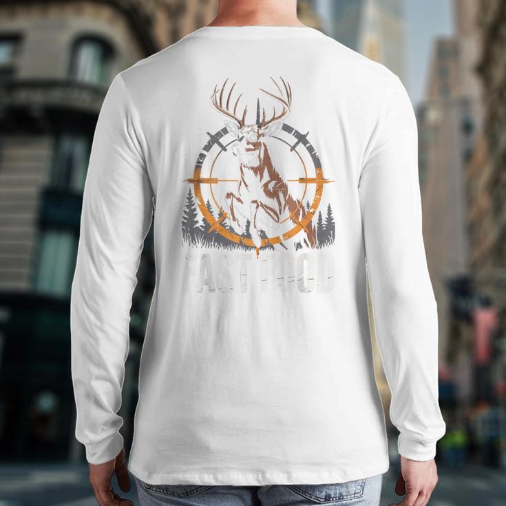 Fast Food Deer Hunting Hunter Dad Tail Buck Long Sleeve T-Shirt Back Print