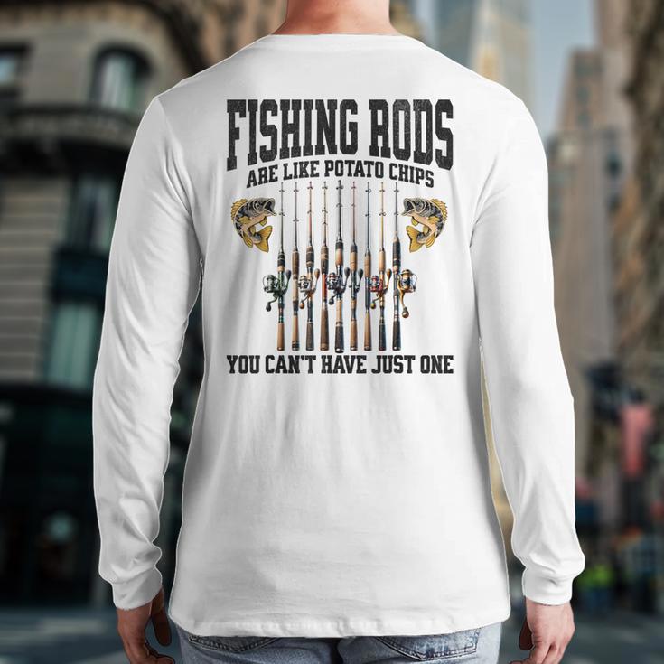 Fishing Tuna Bass Rod Fisherman Cool Dad Quote Long Sleeve T-Shirt Back Print