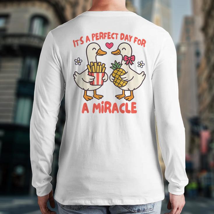 IVF Mom Dad Embryo Transfer Day It's A Day For A Miracle Long Sleeve T-Shirt Back Print