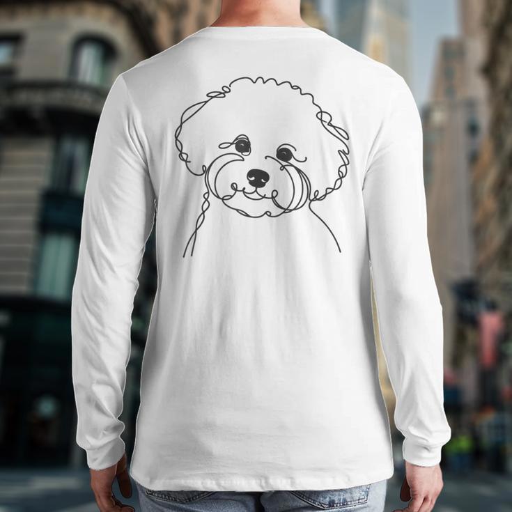 Line Art Dad Mom Dog Bichon Frise Long Sleeve T-Shirt Back Print