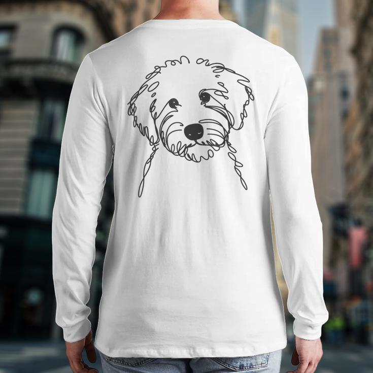 Line Art Dad Mom Dog Sheepadoodle Long Sleeve T-Shirt Back Print