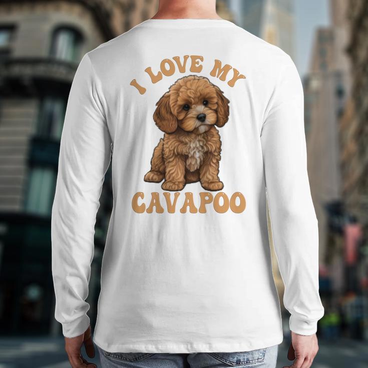 I Love My Cavapoo For Mom Dad Kids Long Sleeve T-Shirt Back Print