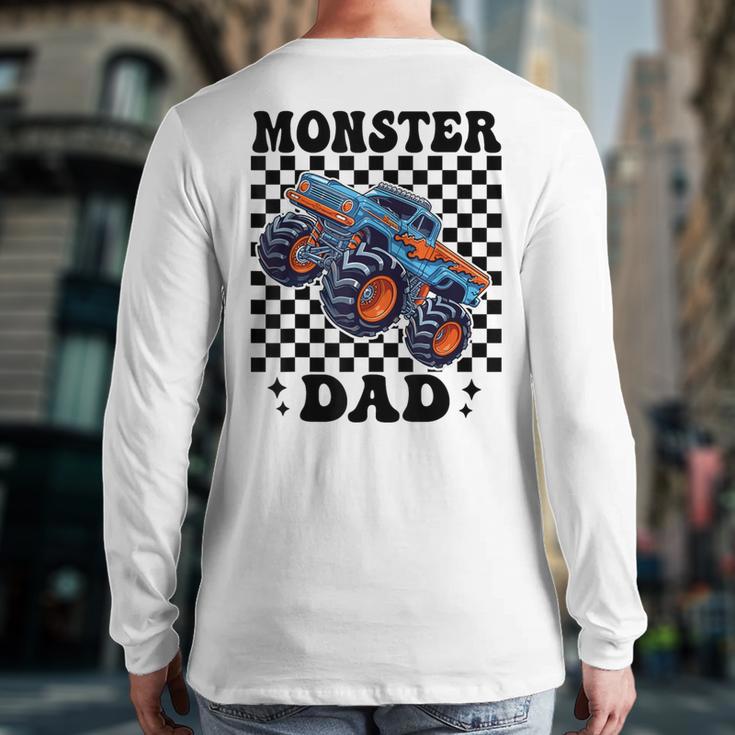 Monster Truck Dad Family Matching Monster Trucks Birthday Long Sleeve T-Shirt Back Print