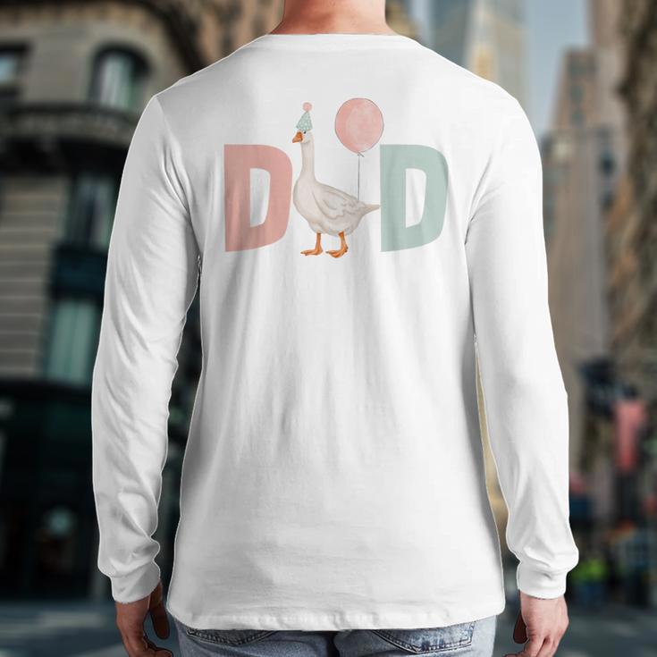 One Silly Goose Dad 1st First Birthday Family Matching Party Long Sleeve T-Shirt Back Print