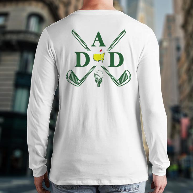 Par Dad Golf Matching Golfing Quote Party Pocket Long Sleeve T-Shirt Back Print