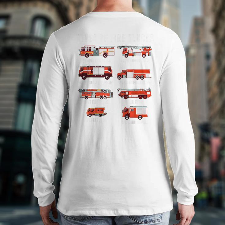 Toddler Boy Types Of FireTruck Firefighter Baby Dad Fireman Long Sleeve T-Shirt Back Print Toddler Boy Types Of FireTruck Firefighter Baby Dad Fireman Long Sleeve T-Shirt Back Print