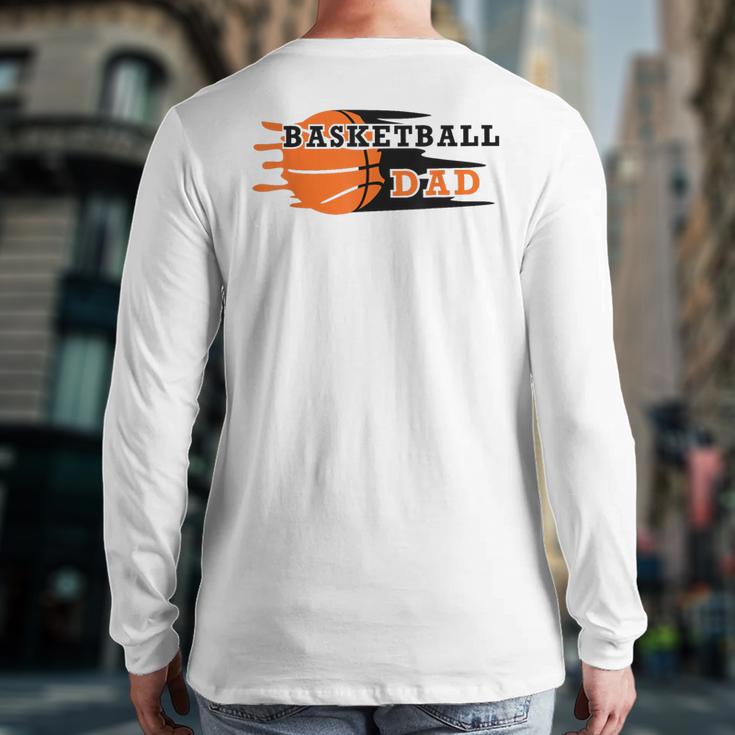 Vintage Proud Basketball Dad Fathers Day Basketball Player Long Sleeve T-Shirt Back Print