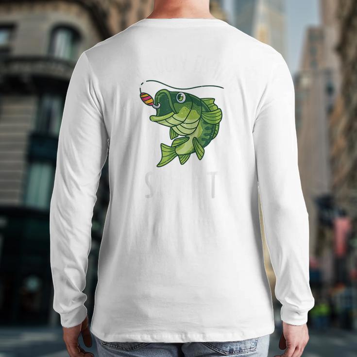 Youth Boy My Lucky Fishing-Shirt Bass Fish Dad Long Sleeve T-Shirt Back Print
