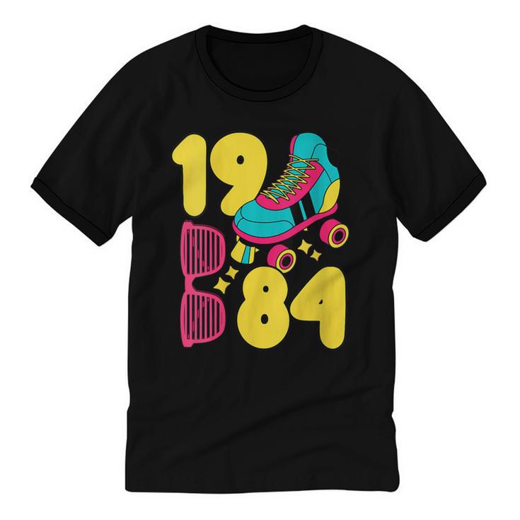 1984 Retro Raised In The 80s Old School Nostalgia Vibes Unisex Cotton Ringer T-Shirt