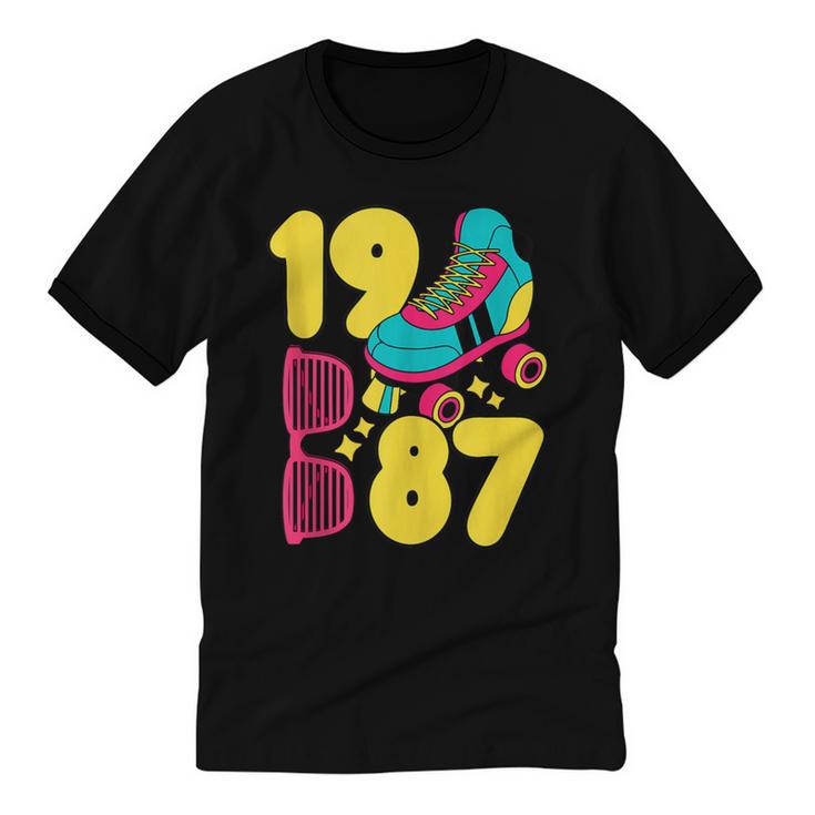 1987 Retro Raised In The 80s Old School Nostalgia Vibes Unisex Cotton Ringer T-Shirt