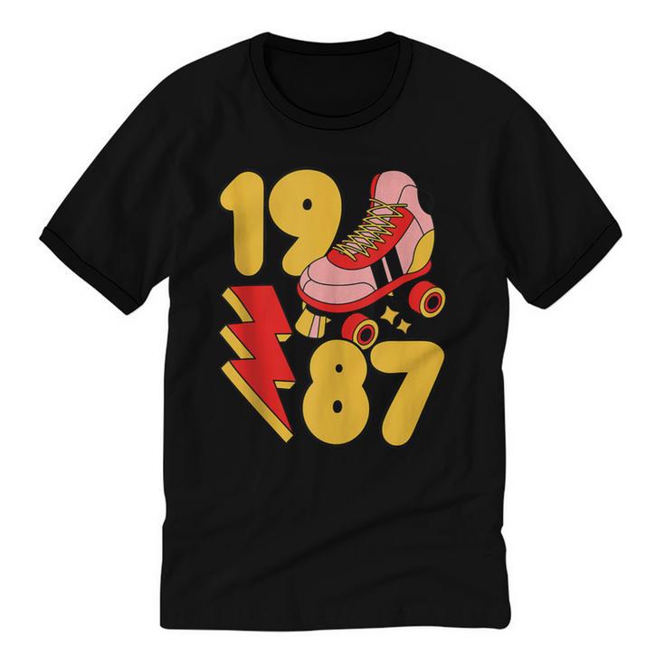 1987 Retro Roller Skate Vintage 80s Nostalgia Collector Unisex Cotton Ringer T-Shirt