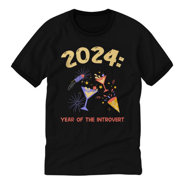 2024 Year Of The Introvert New Year Adventures Unisex Cotton Ringer T-Shirt