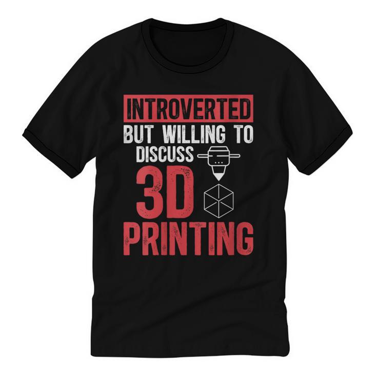 3D Printer Introvert 3D Printing Unisex Cotton Ringer T-Shirt