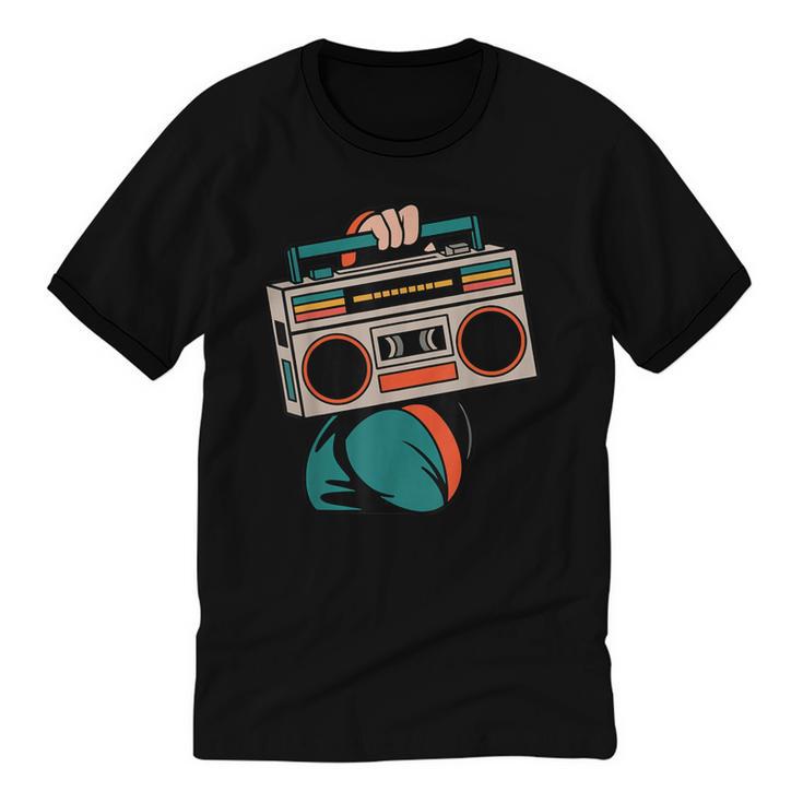 80s 90s Retro Party Costume Nostalgia Boombox Music Hip Hop Unisex Cotton Ringer T-Shirt