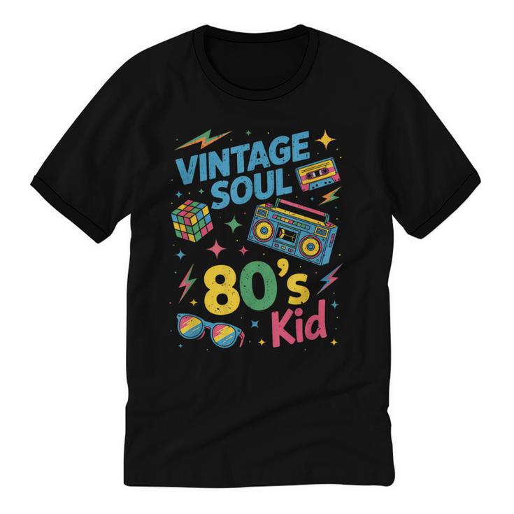 80’s Kid Nostalgia Retro Music Lover Retro 1980s Throwback Unisex Cotton Ringer T-Shirt