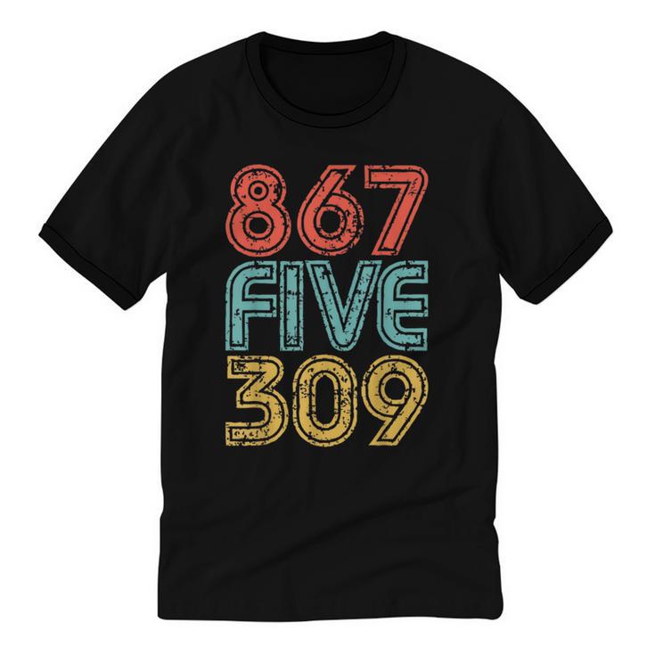 8675309 Retro Vintage 80's 90's Music Nostalgia Unisex Cotton Ringer T-Shirt