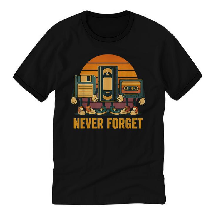 90s Nostalgia Never Forget Retro Unisex Cotton Ringer T-Shirt