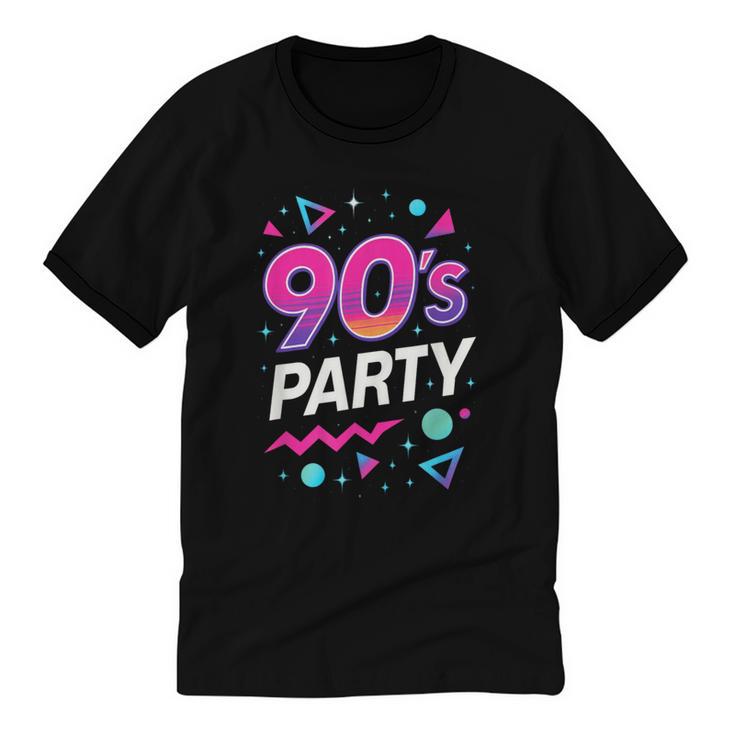 90's Party 90s Nostalgia Retro Rave Dance Music Unisex Cotton Ringer T-Shirt
