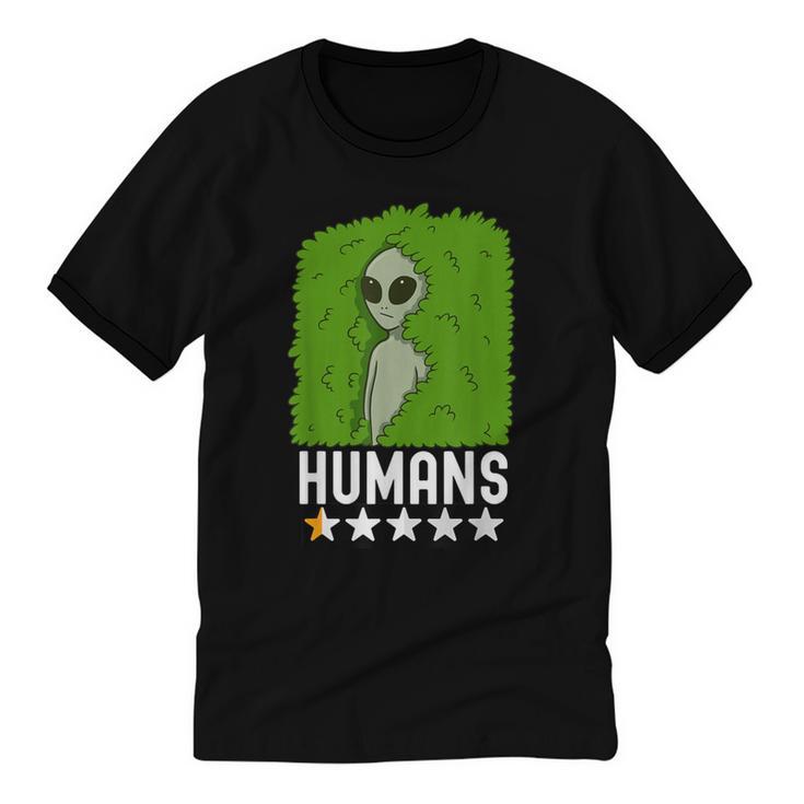 Alien Avoids Humans Sarcastic Introvert Humor Unisex Cotton Ringer T-Shirt